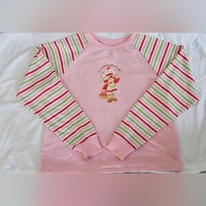 American Girl Strawberry Shortcake Graphic Tee Y2K Pink Cute Kawai